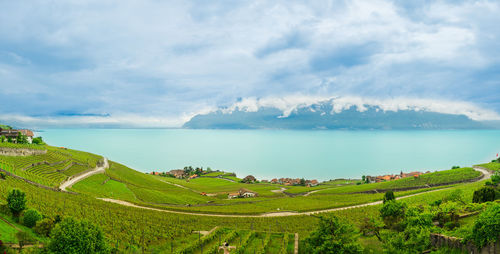 Panoramic image of sea against sky