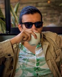 Portrait of boy wearing sunglasses