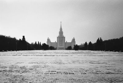 View of clock tower in winter