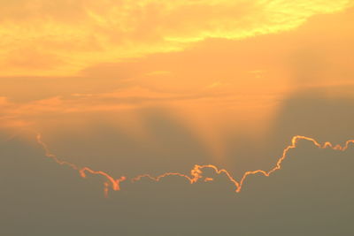 Low angle view of sky during sunset