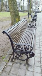 Empty bench in park