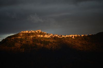 View of mountain against cloudy sky