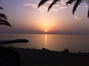 Scenic view of sunset over sea