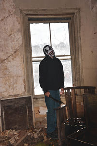 Clown in abandoned building