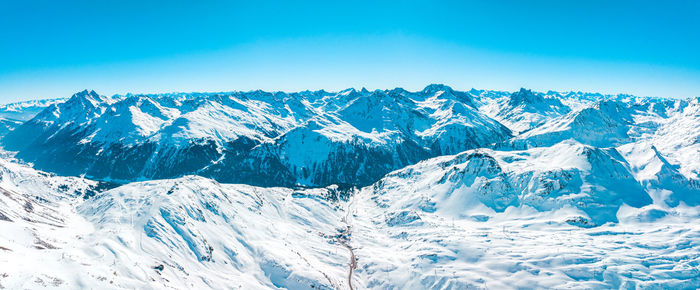 Alpine ski resort st. anton am arlberg in winter time