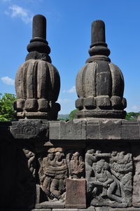 Low angle view of sculpture at temple