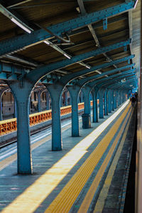 Empty railroad station platform