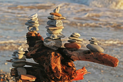 Stack of rocks in water