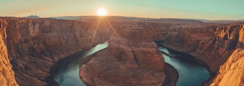 Scenic view of rock formations against sky