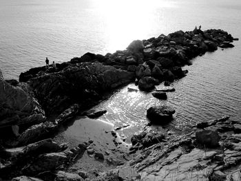 Rocks in sea