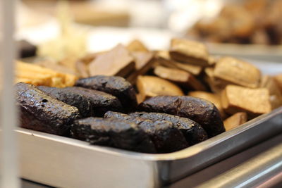 Close-up of meat in plate