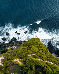 High angle view of sea