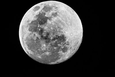Close-up of moon against clear sky at night