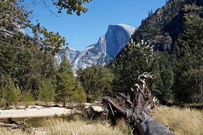 Scenic view of mountains against clear sky