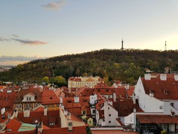 Town against sky