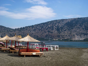 Scenic view of beach against sky