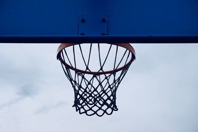 Basketball hoop silhouette on the street, street basket in bilbao city