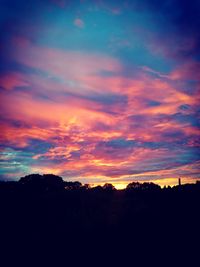 Silhouette of landscape at sunset