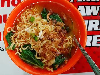 Close-up of soup in bowl