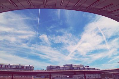 Low angle view of cityscape against sky