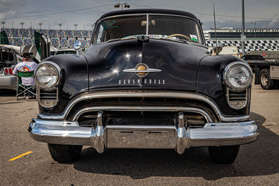 Vintage car on street in city