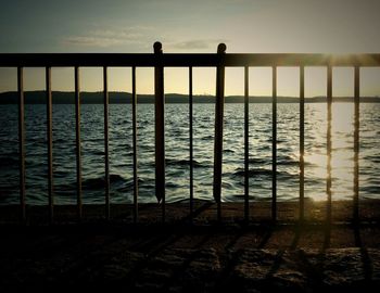 Scenic view of sea at sunset