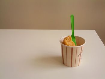 Close-up of food on table