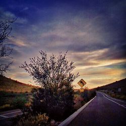 Country road at sunset