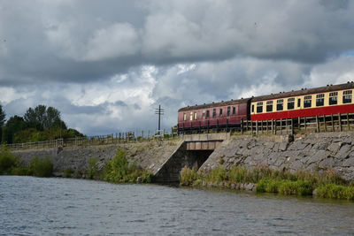 Bridge over river against sky