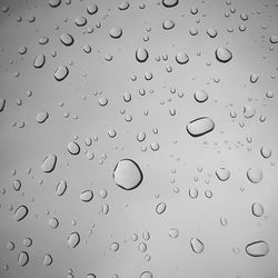 Close-up of water drops on glass