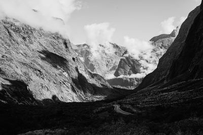 Scenic view of mountains against sky