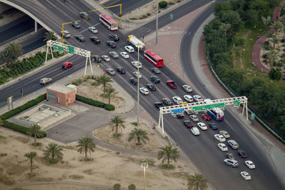 High angle view of traffic on road