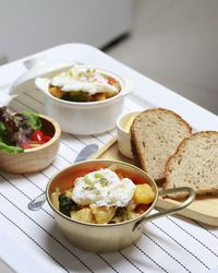 Close-up of food served in plate