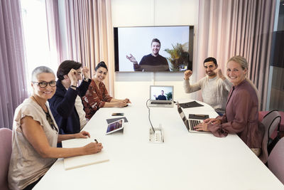 People during video conference