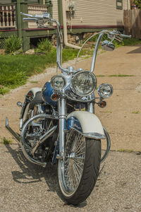 Close-up of bicycle parked