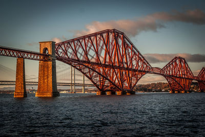 Low angle view of suspension bridge