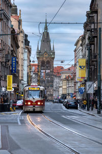 High angle view of city street