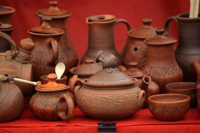 Close-up of objects on table