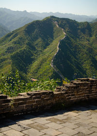 High angle view of wall on mountain