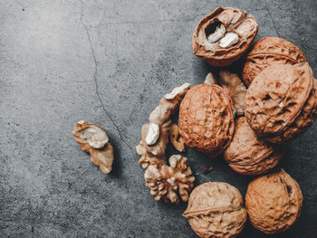 High angle view of bread on table
