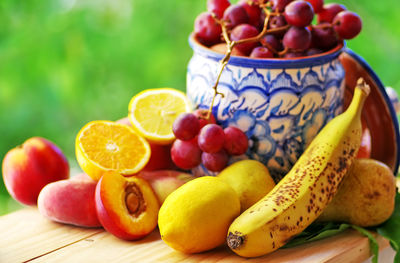 Close-up of fresh fruits on table