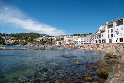 View of town by sea