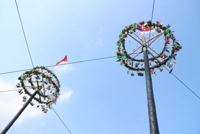 Low angle view of ferris wheel against clear sky