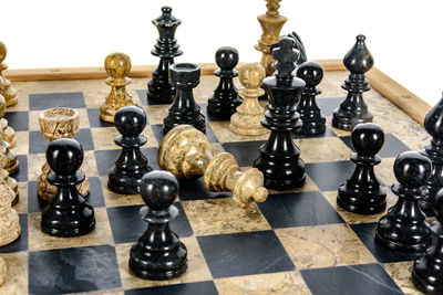 Full frame shot of chess pieces