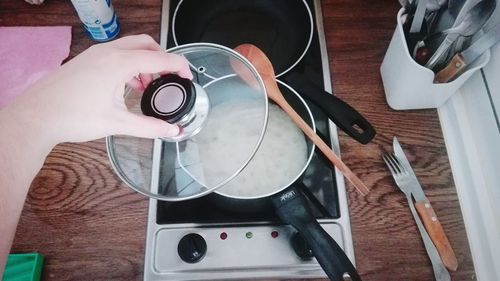 Close-up of preparing food