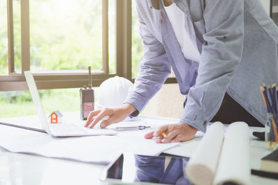 Man working on table