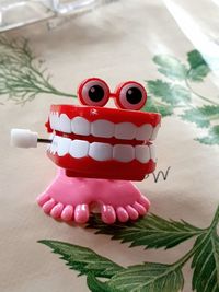 High angle view of christmas decoration on table