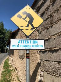 Information sign on road