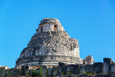 Low angle view of el caracol against clear sky