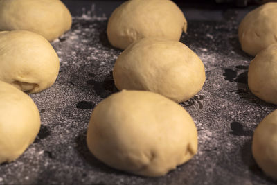 Bread dough balls ready for baking